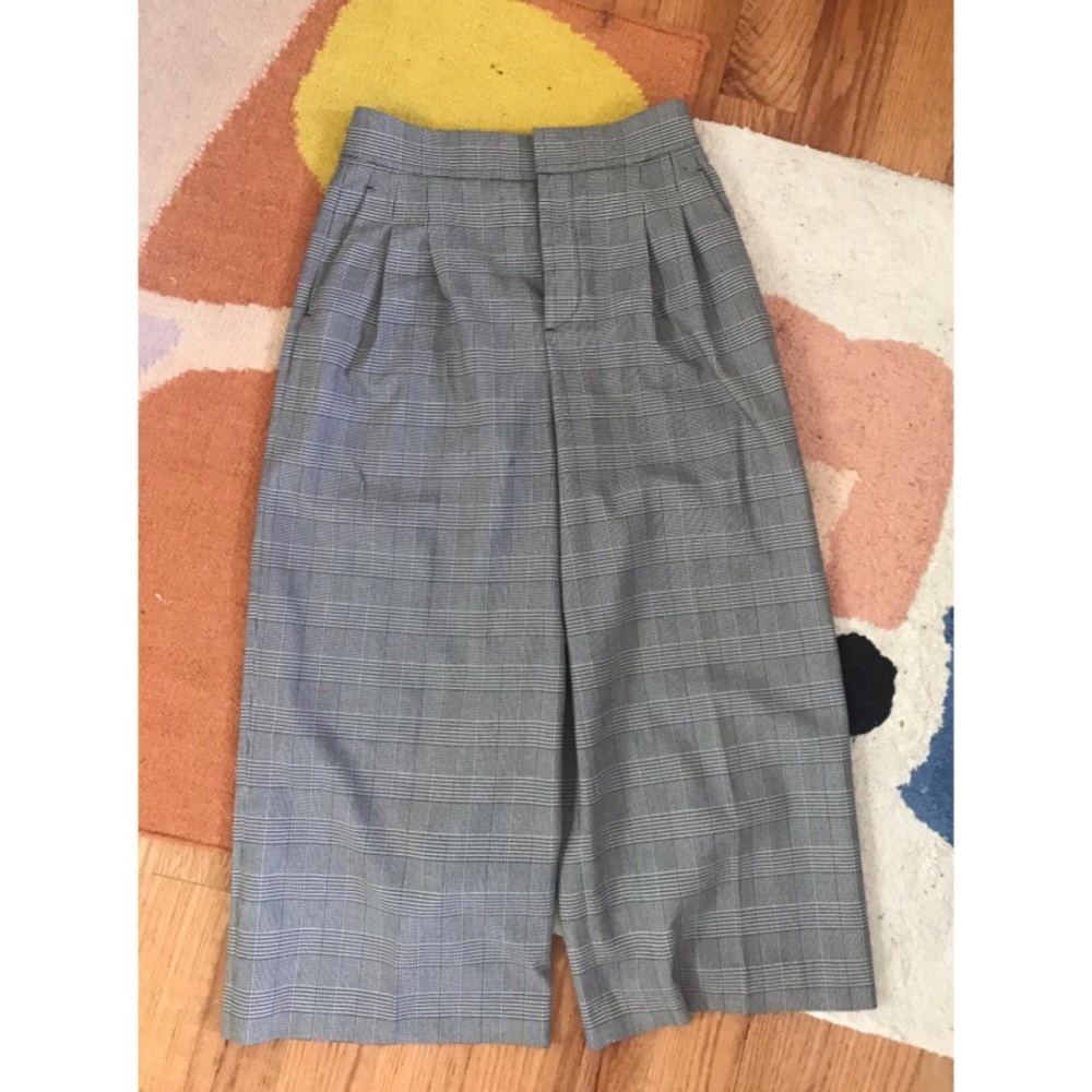 Zara Wide Leg Plaid Pant size XS